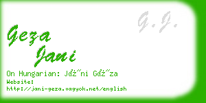 geza jani business card